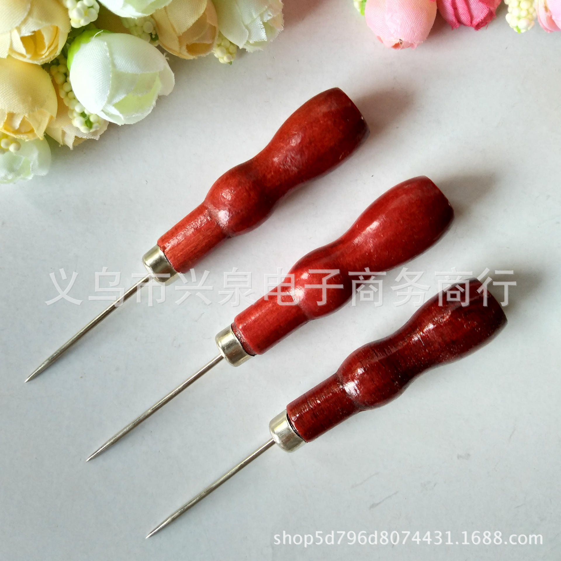 【1-6区】葫芦【直】椎50/盒1500箱 木把葫芦头直锥子 红色木柄千枚通 补鞋工具 一元百货批发