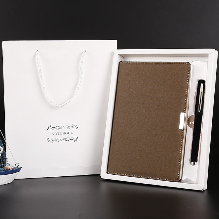 مجموعة دفاتر A5 دفتر ملاحظات الأعمال التجارية Pu Pu مع قلم ودفاتر مكتبية (LOGO) Specification image