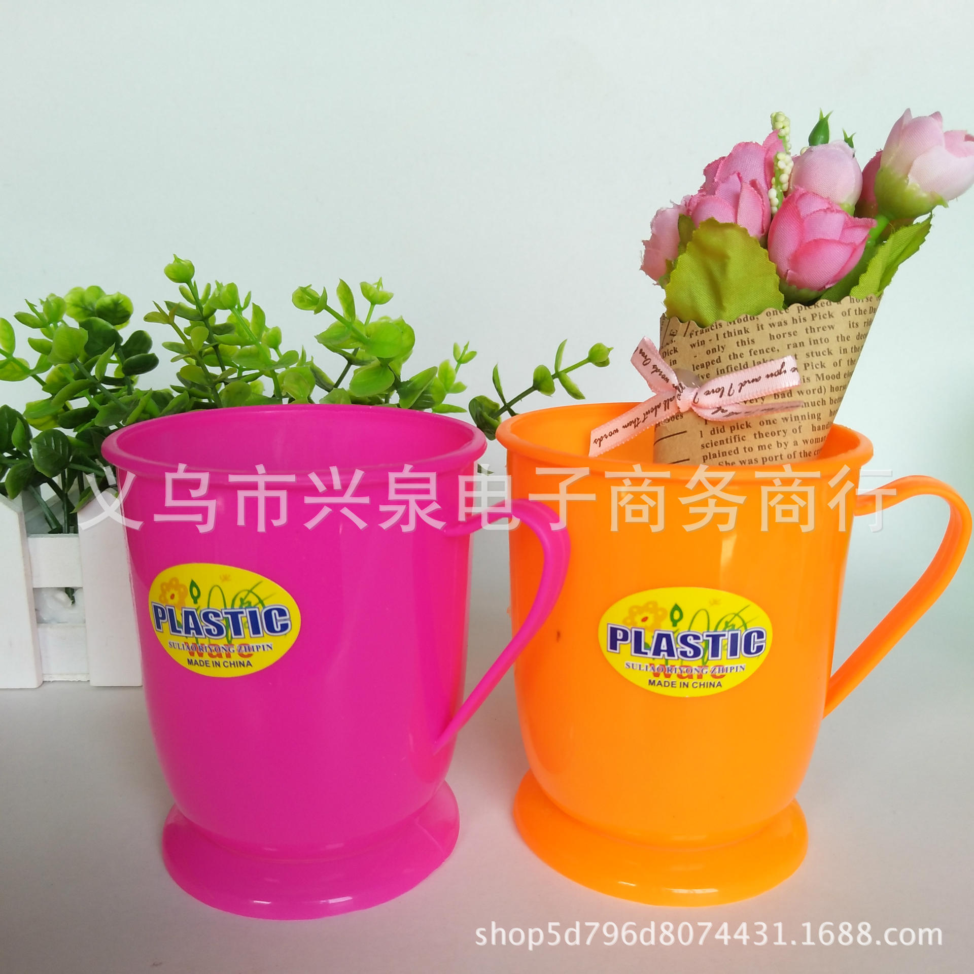 【 Zone 3-5 】2008C cups 6 per pack 504 per box, one-yuan store 2008c plastic mouth cups, mouthwash cups, brushing cups, colored plastic cups Item Picture