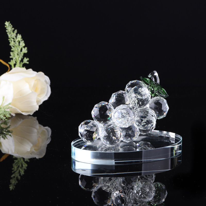 厂家直供创意透明水晶葡萄结婚礼品情人节生日礼物家居装饰品摆件图