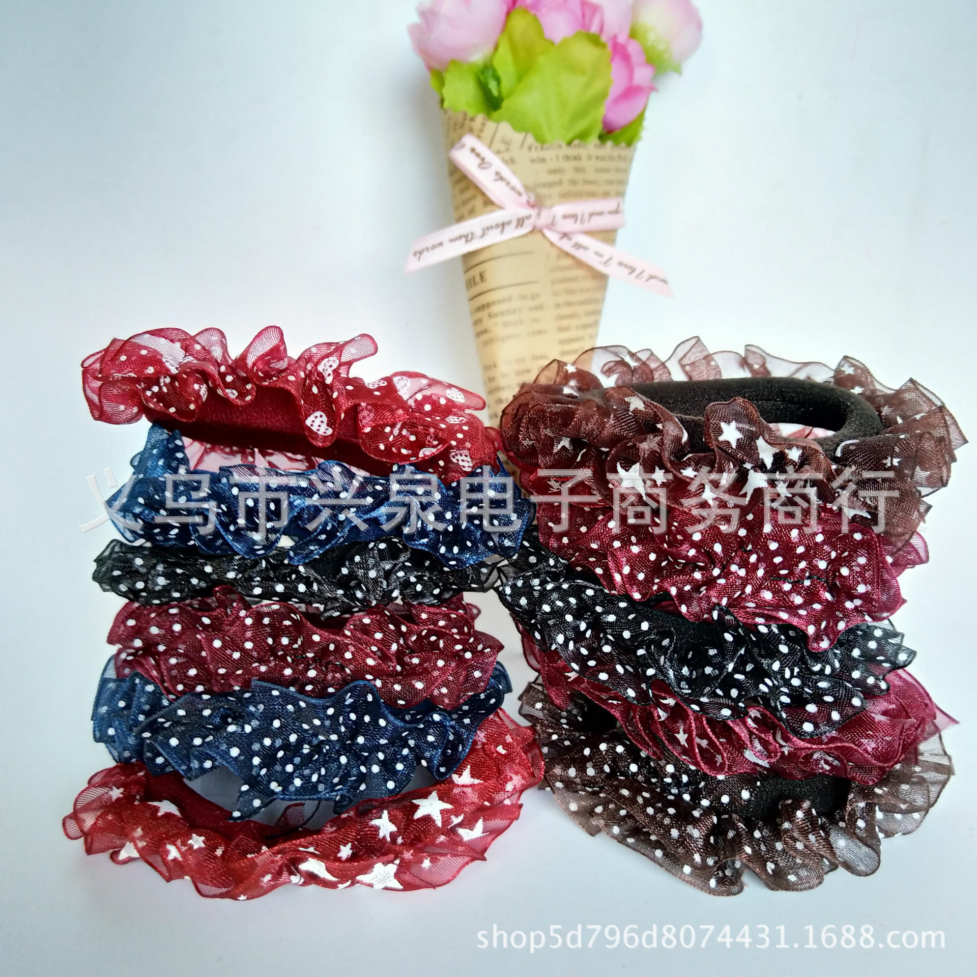 【1-7 Zones 】 100 packs of seamless lace, one-yuan store, lace, leather band, seamless lace, hair tie without joints, one-yuan accessories, one-yuan small commodities Specification image