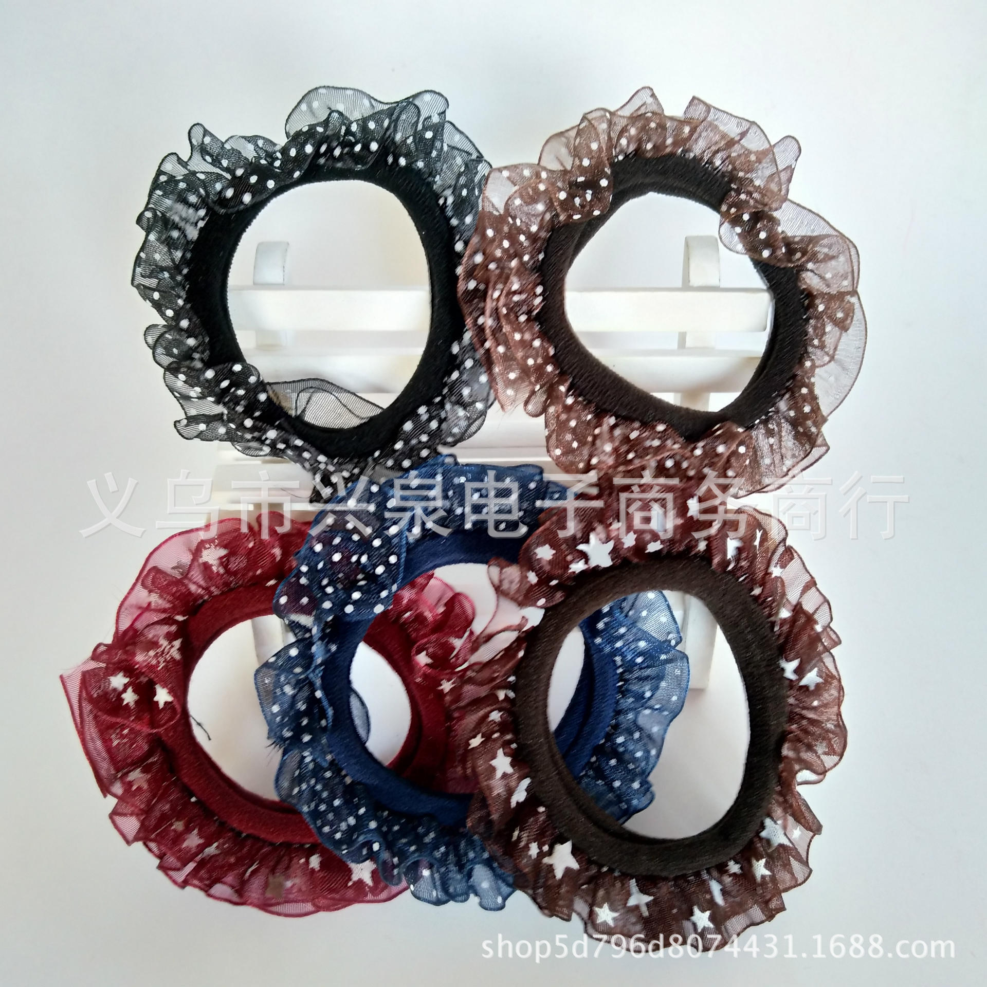 【1-7 Zones 】 100 packs of seamless lace, one-yuan store, lace, leather band, seamless lace, hair tie without joints, one-yuan accessories, one-yuan small commodities Item Picture