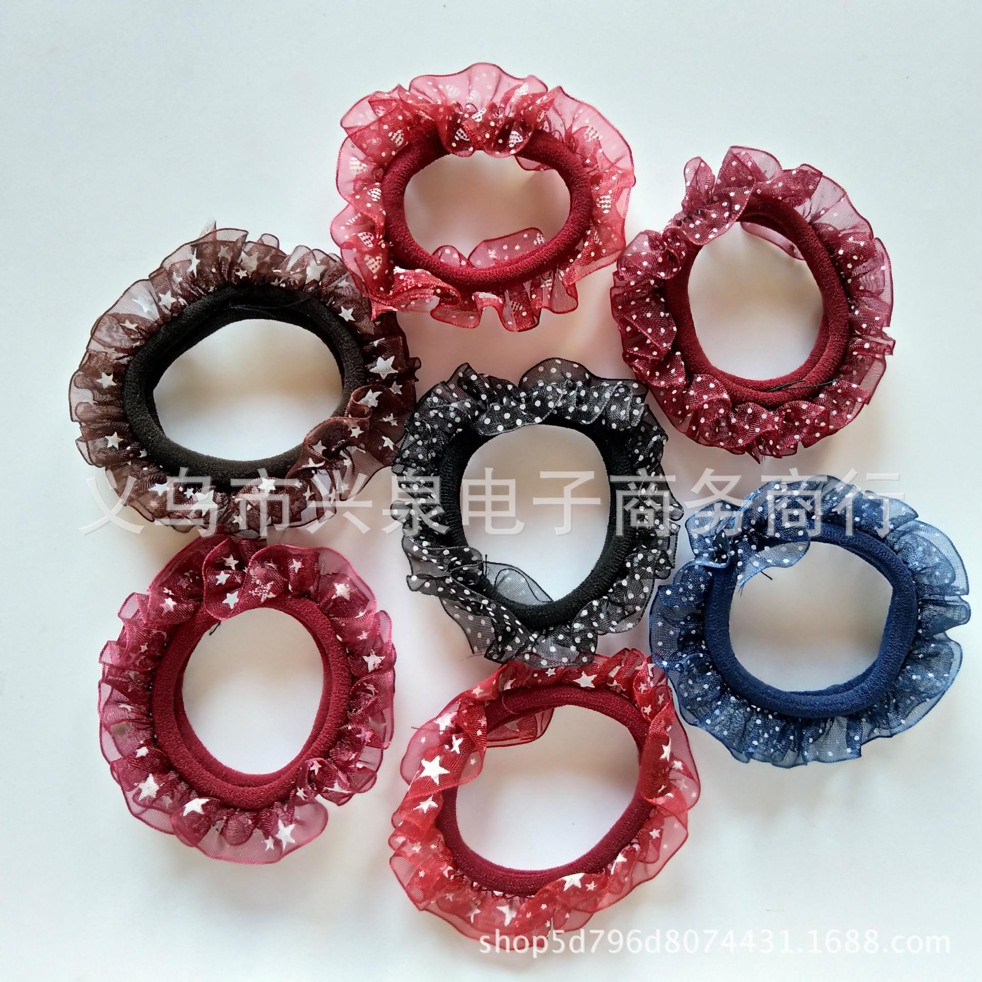 【1-7 Zones 】 100 packs of seamless lace, one-yuan store, lace, leather band, seamless lace, hair tie without joints, one-yuan accessories, one-yuan small commodities details Picture