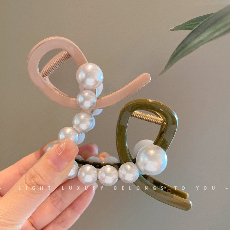 Pearl Hairpin Female Niche Simple Ins2023 New High Appearance Level Temperament Shark Clip All Grab Clip Headwear details Picture