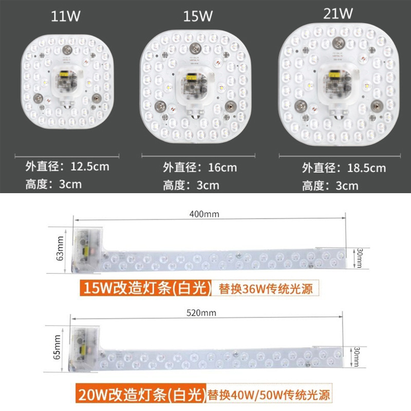 Foshan lighting led ceiling lamp renovation, living room led light board, circular light source, surface mount lamp core replacement Application Scenario