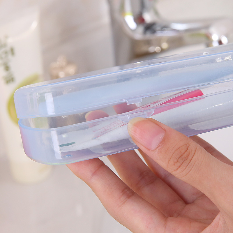 Wholesale of new candy-colored toothbrush cases, portable transparent toothbrush and toothpaste storage boxes, and toothbrush covers for business trips and travels Specification image