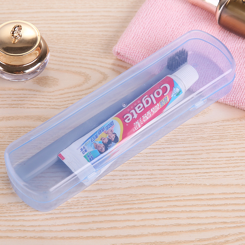 Wholesale of new candy-colored toothbrush cases, portable transparent toothbrush and toothpaste storage boxes, and toothbrush covers for business trips and travels
