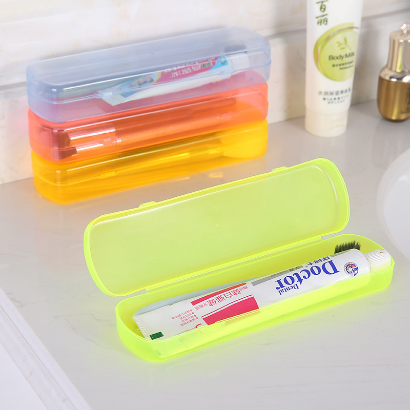 Wholesale of new candy-colored toothbrush cases, portable transparent toothbrush and toothpaste storage boxes, and toothbrush covers for business trips and travels Application Scenario