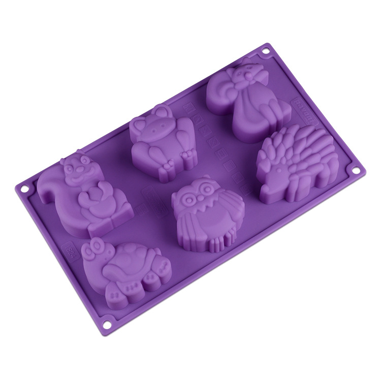 Origen fuente molde de silicona 6 conexiones de dibujos animados forma animal molde de pastel rana canguro y otros moldes para hornear Specification image