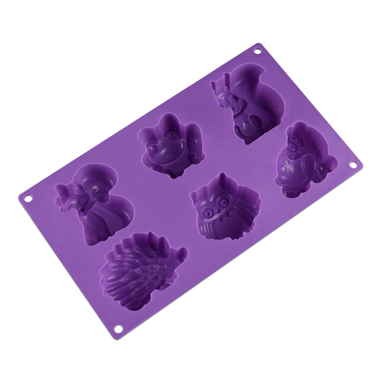 Origen fuente molde de silicona 6 conexiones de dibujos animados forma animal molde de pastel rana canguro y otros moldes para hornear Application Scenario