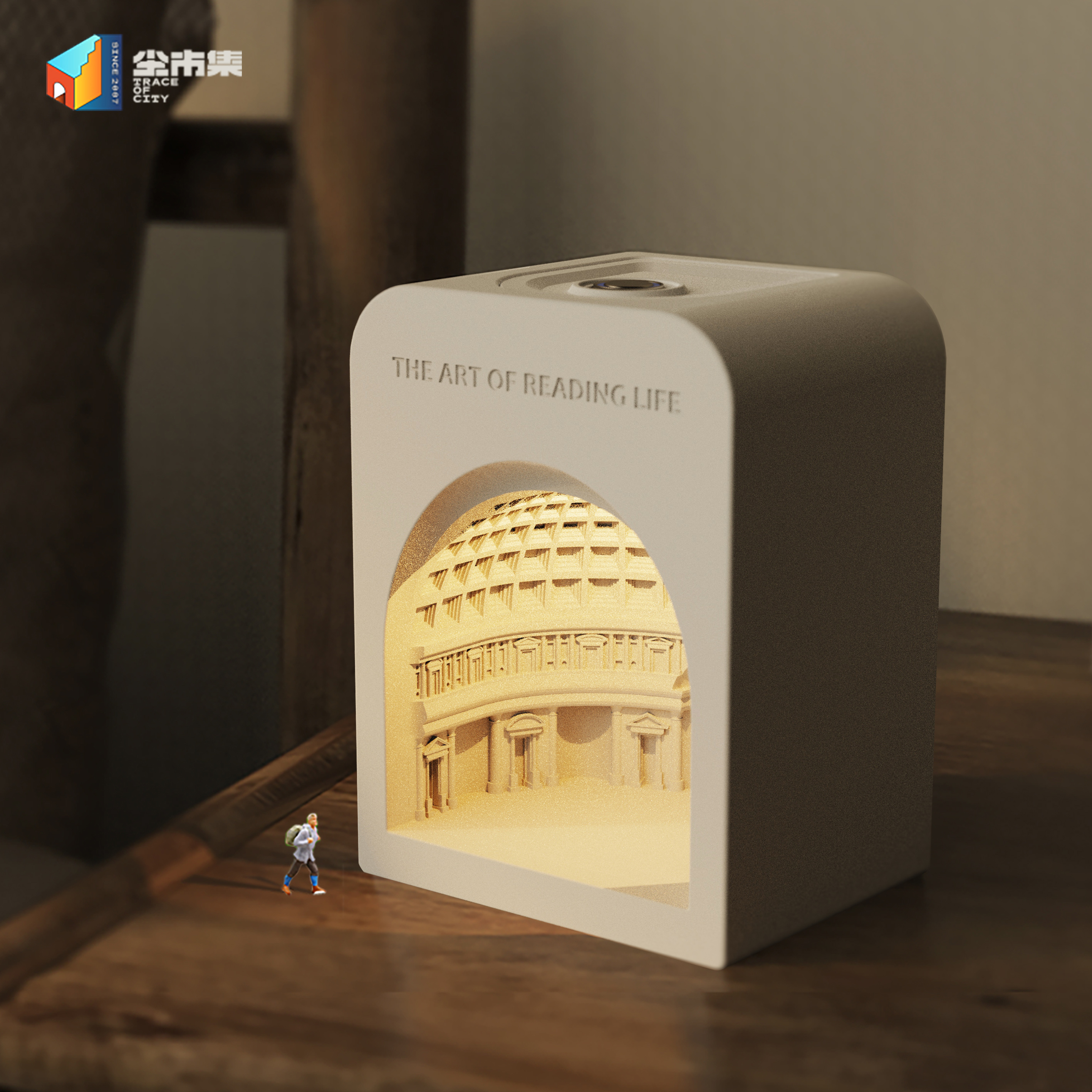 Dust Market Pantheon Table Lamp, Touch Bedside Night light, Cement Building decoration Atmosphere Light, Creative Gift box Item Picture