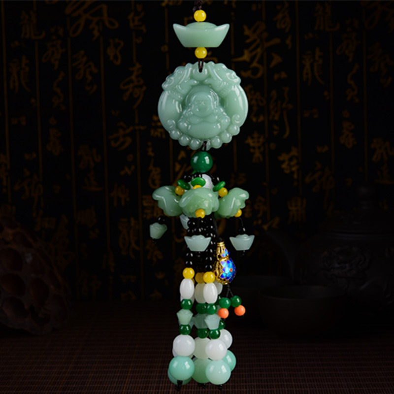 Car pendants, jade PI Xiu ornaments, high-end rearview mirror pendants, safety amulets for entry and exit, interior wall decorations, crystal gourds, Chinese trend Item Picture