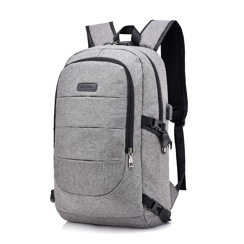 New men's USB charging backpack, 15.6-inch computer bag, large-capacity commuting backpack