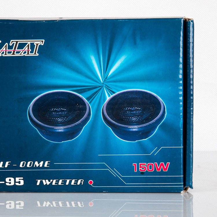 Custom-made car tweeter with a power of 120W and a diameter of 6cm, packaged in a color box