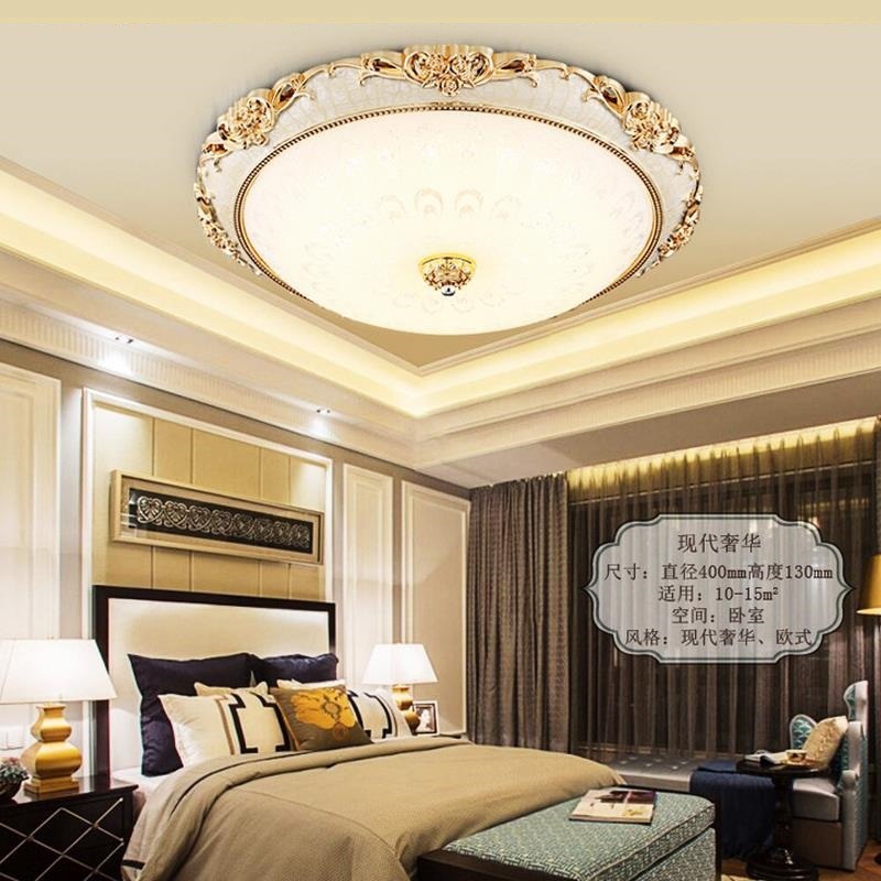 European-style ceiling lamps, bedroom lamps, round simple European crystal living room lamps, LED room lamps, balcony, corridor and dining room lamps Specification image