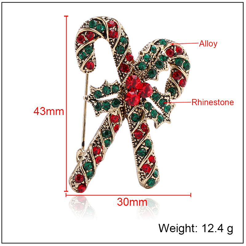 Cross-border sourcing, wish bestsellers, European and American trends, AliExpress hot sales, New Year clothing and accessories, creative Christmas walking sticks, brooches Item Picture