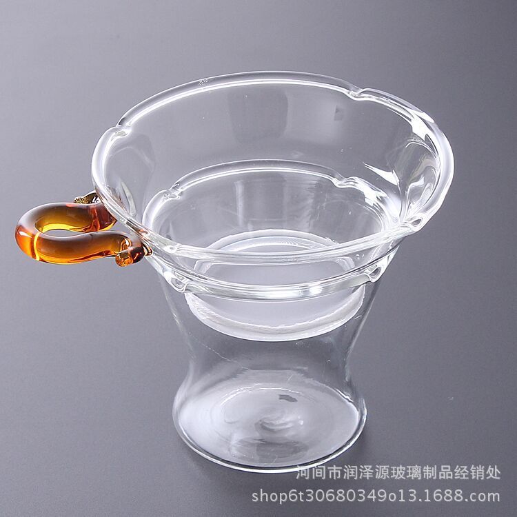 Kung fu tea set tea filter Creative tea leak tea saucer tea sea tea ceremony accessories Filter net high borosilicate glass fair cup