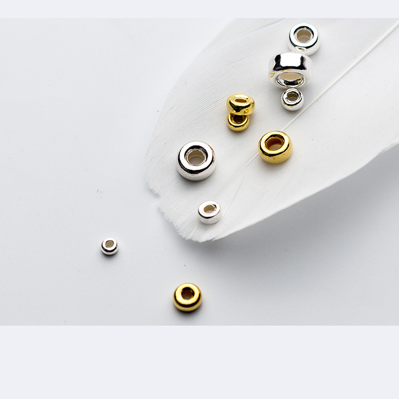 S925 Silver Bubble Bead Ring Bead Wheel Bead Spacer Gasket Handmade Diy Jewelry Accessories Loose Bead S0303 details Picture