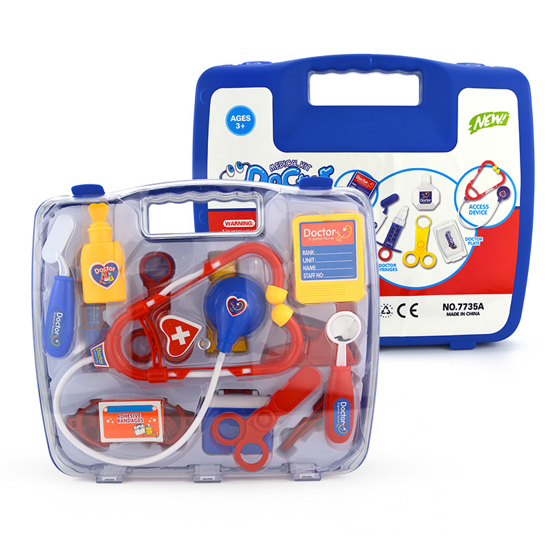 Children's simulation medical equipment toy set, portable medicine box, stethoscope, girl played house, cross-border toy, Huaixing 7777 Application Scenario