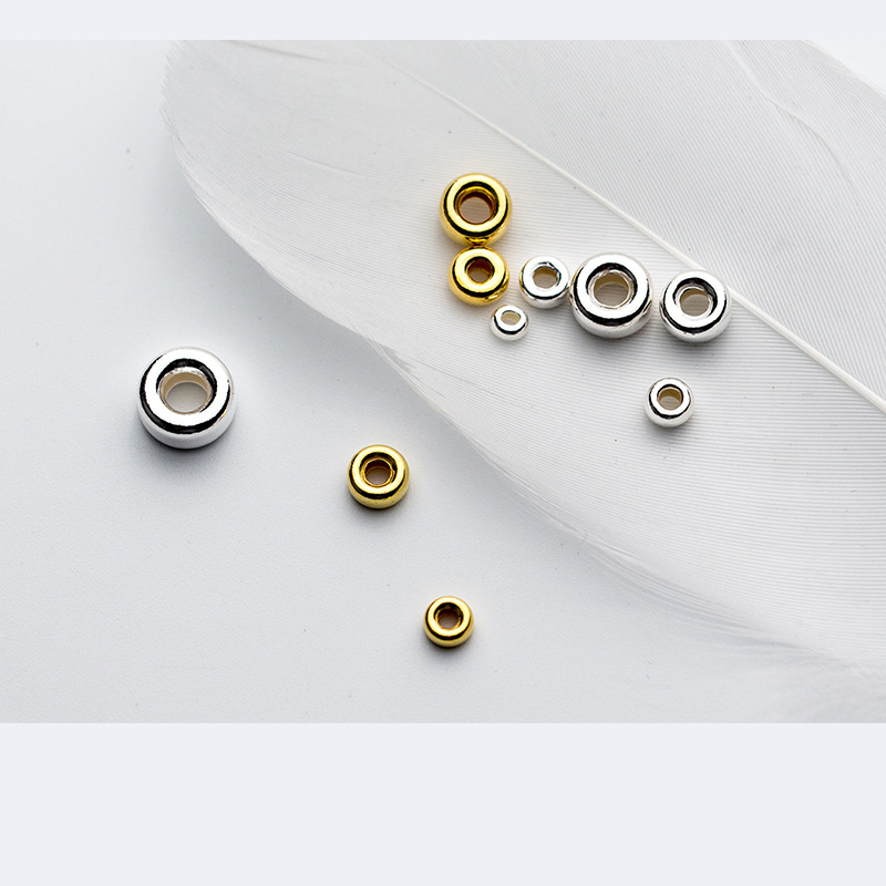 S925 Silver Bubble Bead Ring Bead Wheel Bead Spacer Gasket Handmade Diy Jewelry Accessories Loose Bead S0303 Specification drawing