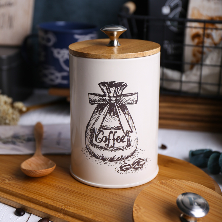 Wholesale Of 2019 New Semi-Handmade Storage Tanks, Exquisite And Environmentally Friendly Galvanized Iron Household Tea And Coffee Storage Tanks Application Scenario