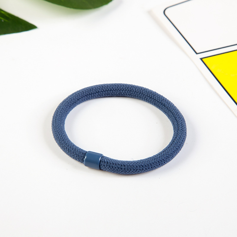 New Korean-style headwear, strong and continuous flocking rubber bands, hair ties, basic hair bands, wholesale at 2-yuan store details Picture