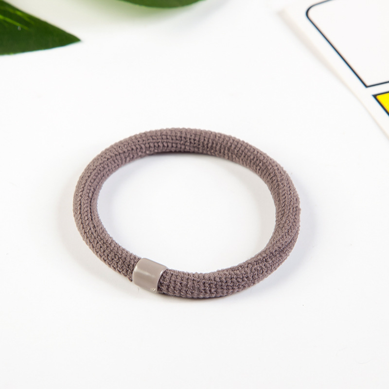 New Korean-style headwear, strong and continuous flocking rubber bands, hair ties, basic hair bands, wholesale at 2-yuan store Specification image