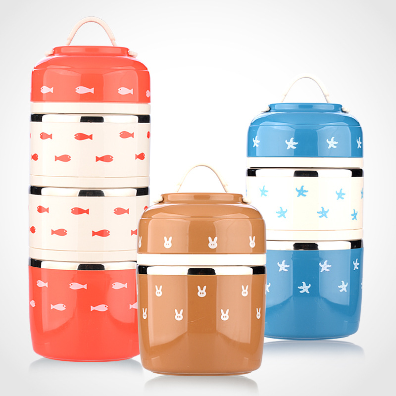 New Lomei bowl stainless steel lunch box Three layer stainless steel lunch box Bowl shaped stainless steel lunch box Round lunch box