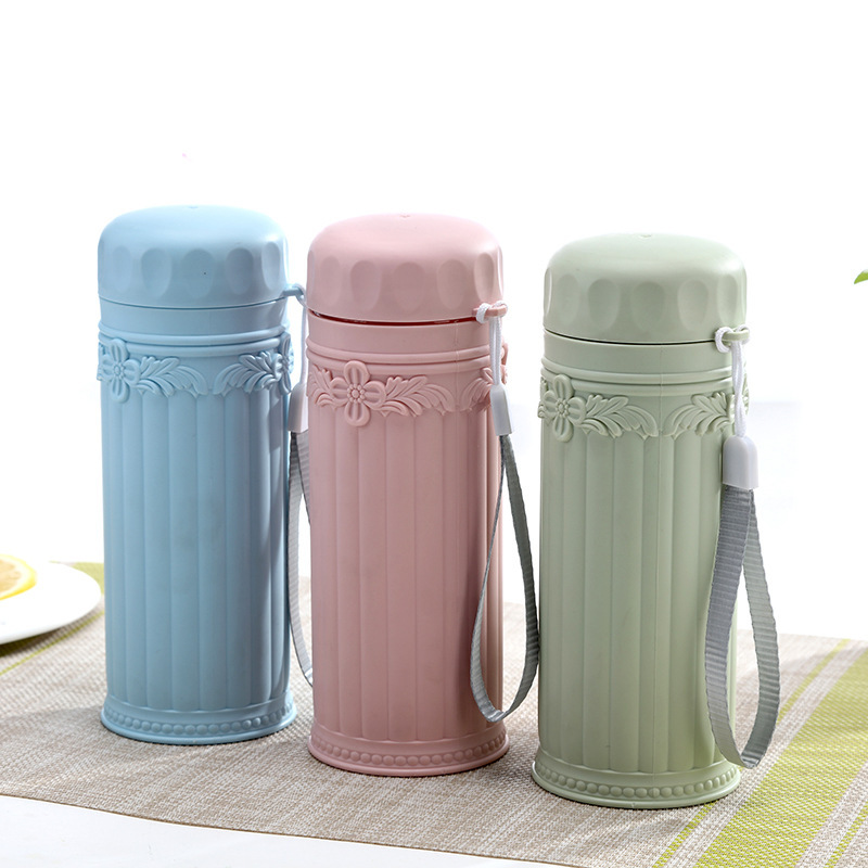 Creative candy-colored space cup, double-layer protection, solid color options, novel style, new retro stone pillar Specification image