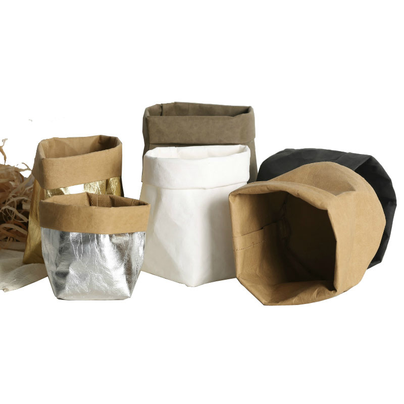 Spot German Washable Kraft Paper Bag Refrigerator Storage Bag Can Print Logo Shooting Decoration Nordic Wind Paper Flowerpot Item Picture