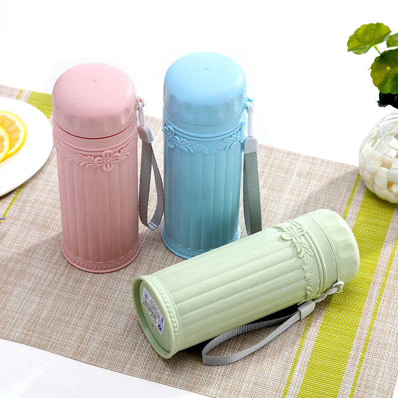 Creative candy-colored space cup, double-layer protection, solid color options, novel style, new retro stone pillar details Picture