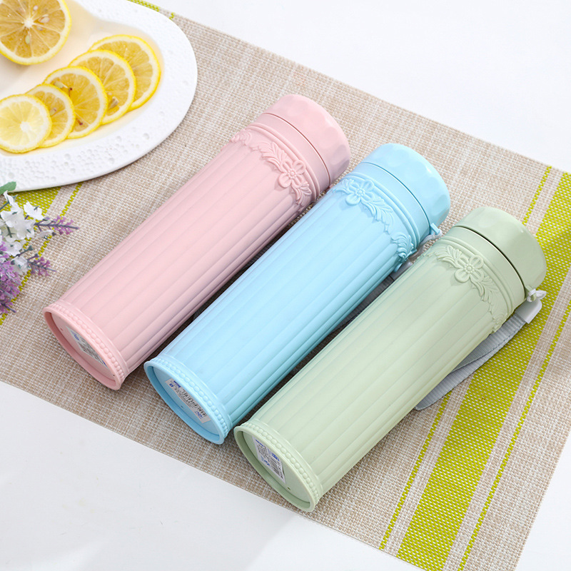 Creative candy-colored space cup, double-layer protection, solid color options, novel style, new retro stone pillar