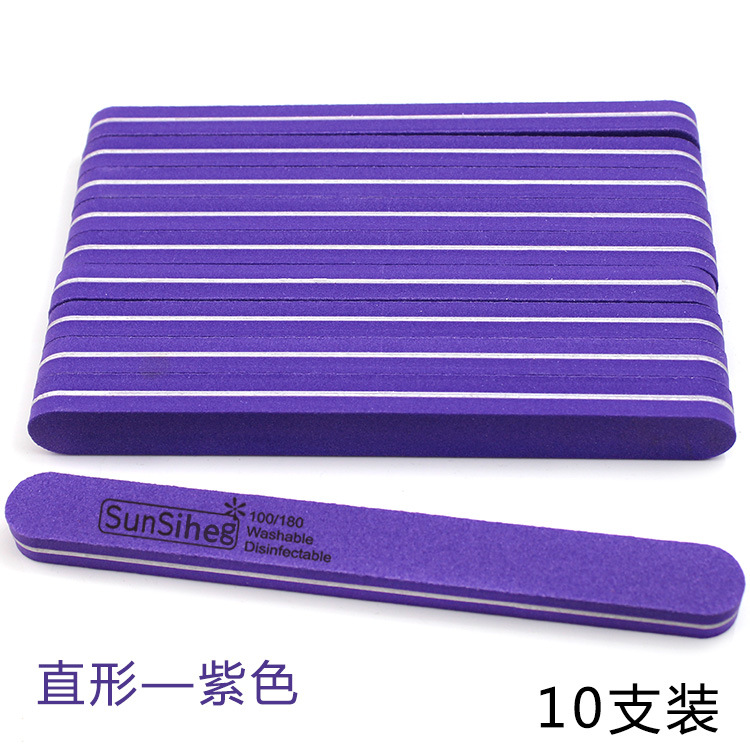 NAIL FILE: Cross-border nail art high-elasticity sponge file strip, straight double-sided polishing strip, polishing nail surface, water-washed rubbing strip