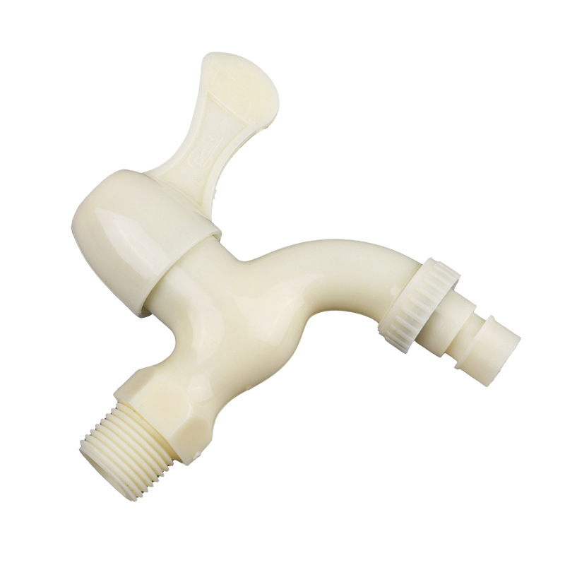 Beige PP plastic washing machine faucet, household quick-opening single-cooling 4-minute washing machine faucet sanitary ware wholesale details Picture