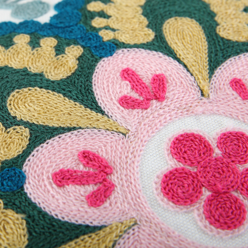 Hot Flower Embroidery Pillow Cover Ins Sofa Living Room Cushion Bed Soft Bag Office Pillow Ins Wind details Picture