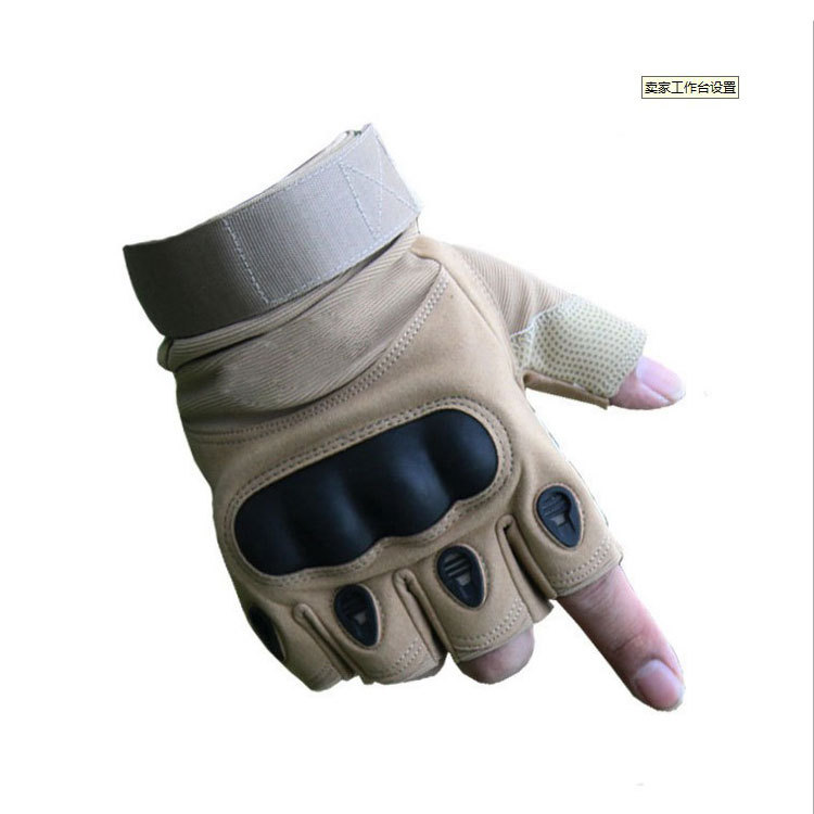 Special Forces Tactical Half-Finger Gloves Male Black Hawk Sports Outdoor Combat Anti-Slip Military Fan Riding Sunscreen Gloves details Picture