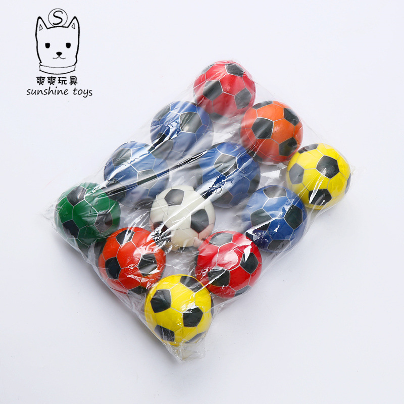 Factory direct sales 6.3 New style PU football sponge foam venting ball Solid pet toy kindergarten ball details Picture