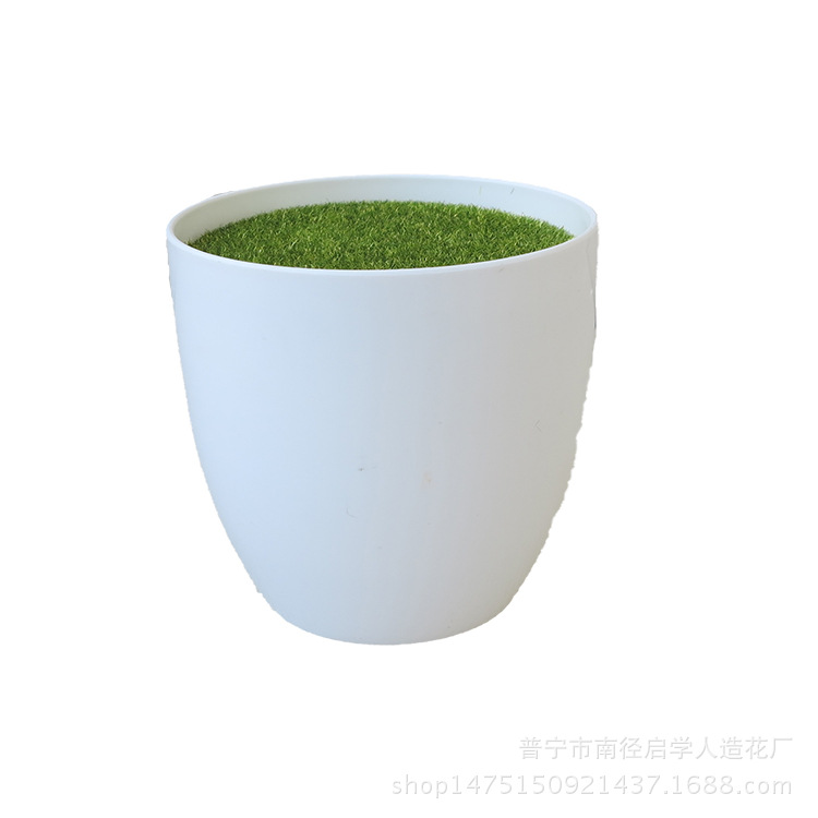 Thickened round white resin plastic flower POTS and vases, simple and modern plastic small flowerpots with foam, flower arrangement tools details Picture