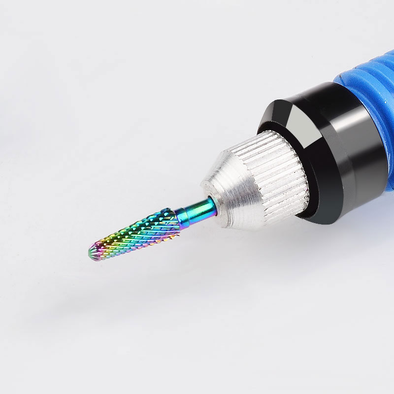 Cross-border nail art electroplated tungsten steel alloy grinding head, tungsten steel color-plated grinding head, grinding machine accessories Application Scenario