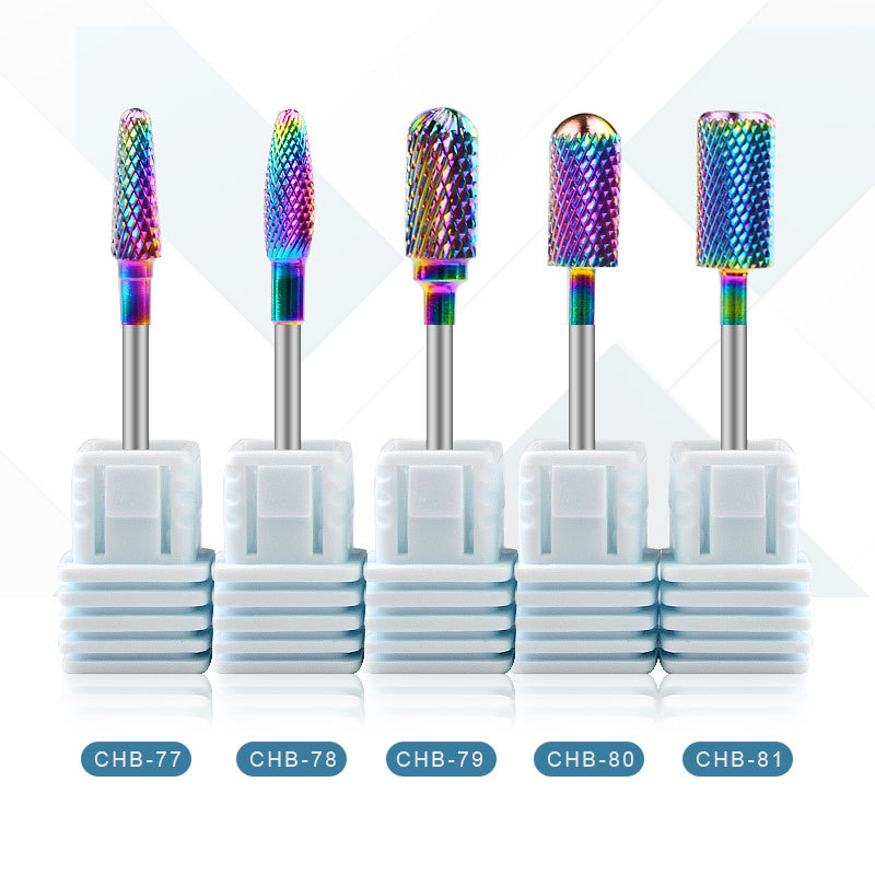 Cross-border nail art electroplated tungsten steel alloy grinding head, tungsten steel color-plated grinding head, grinding machine accessories details Picture