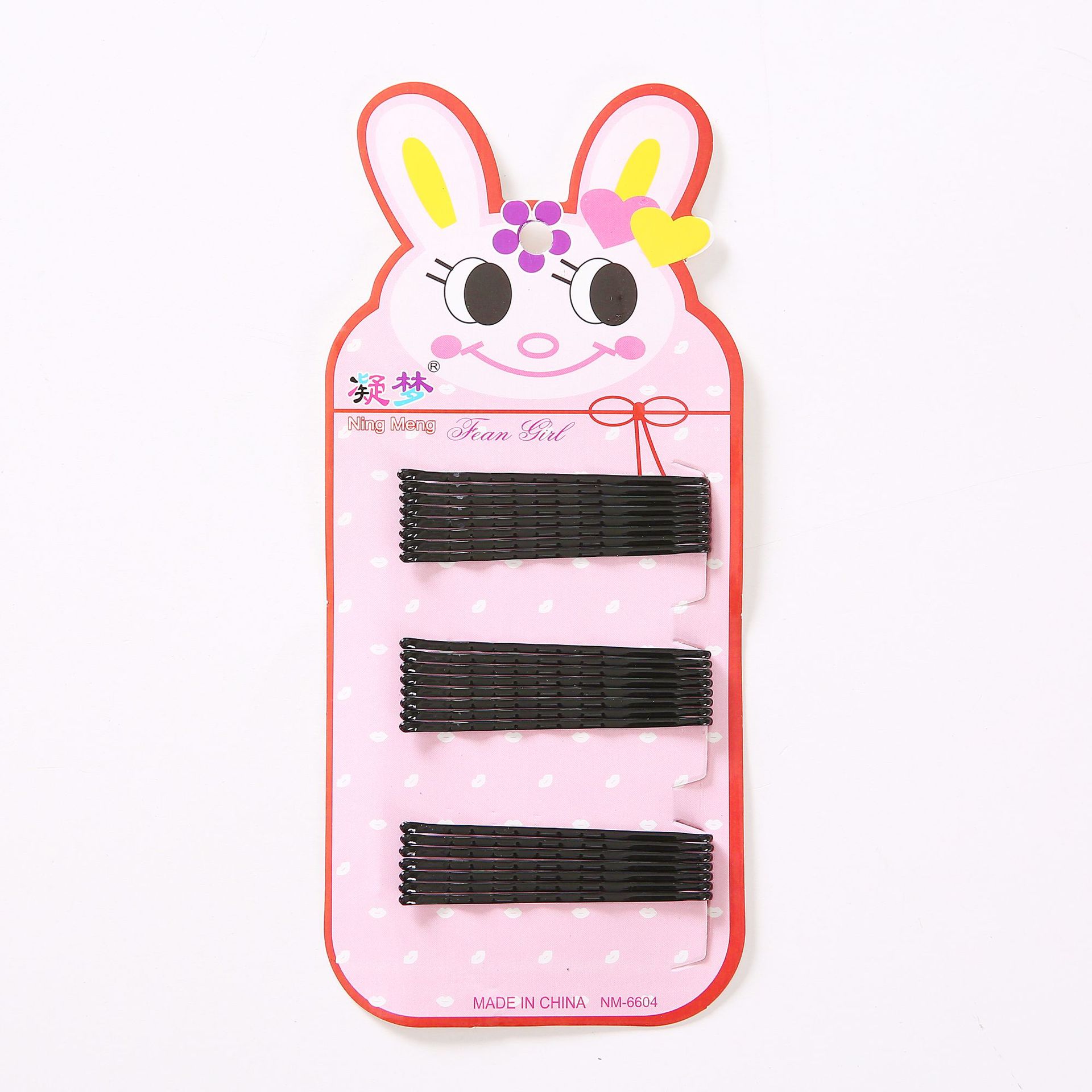 Wholesale of Qiyue Classic black straight clips, durable lacquered hair clips, braided hair clips, broken hair bangs clips and side clips Item Picture