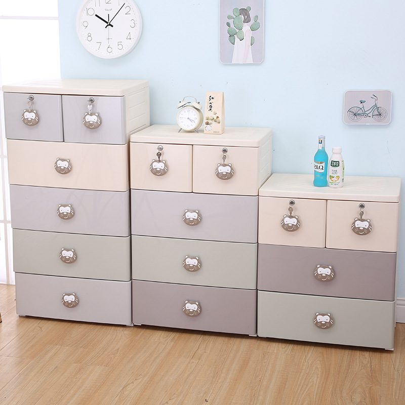 Wholesale of baby and children's storage cabinets and wardrobes, five-drawer cabinet manufacturers, thickened drawer-type storage cabinets, five-layer baby plastic full figure