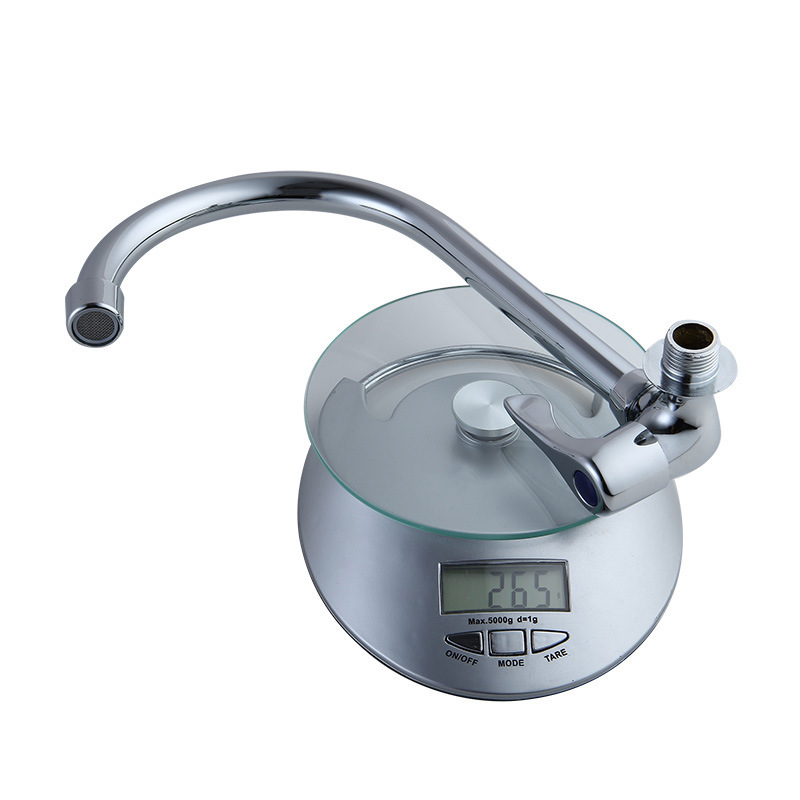 Copper-angle single-cooling kitchen faucet horizontal single-cooling sink sink rotatable wall-mounted faucet Single cooled kitchen faucet Item Picture
