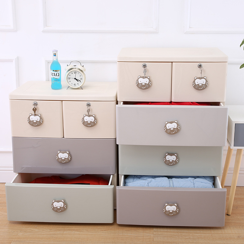 Wholesale of baby and children's storage cabinets and wardrobes, five-drawer cabinet manufacturers, thickened drawer-type storage cabinets, five-layer baby plastic Application Scenario