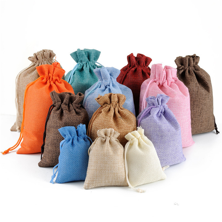 Factory wholesale linen drawstring bags, breathable for hanging, bamboo charcoal wrapped jewelry, dust-proof, zongzi packaging, gift linen bags Item Picture