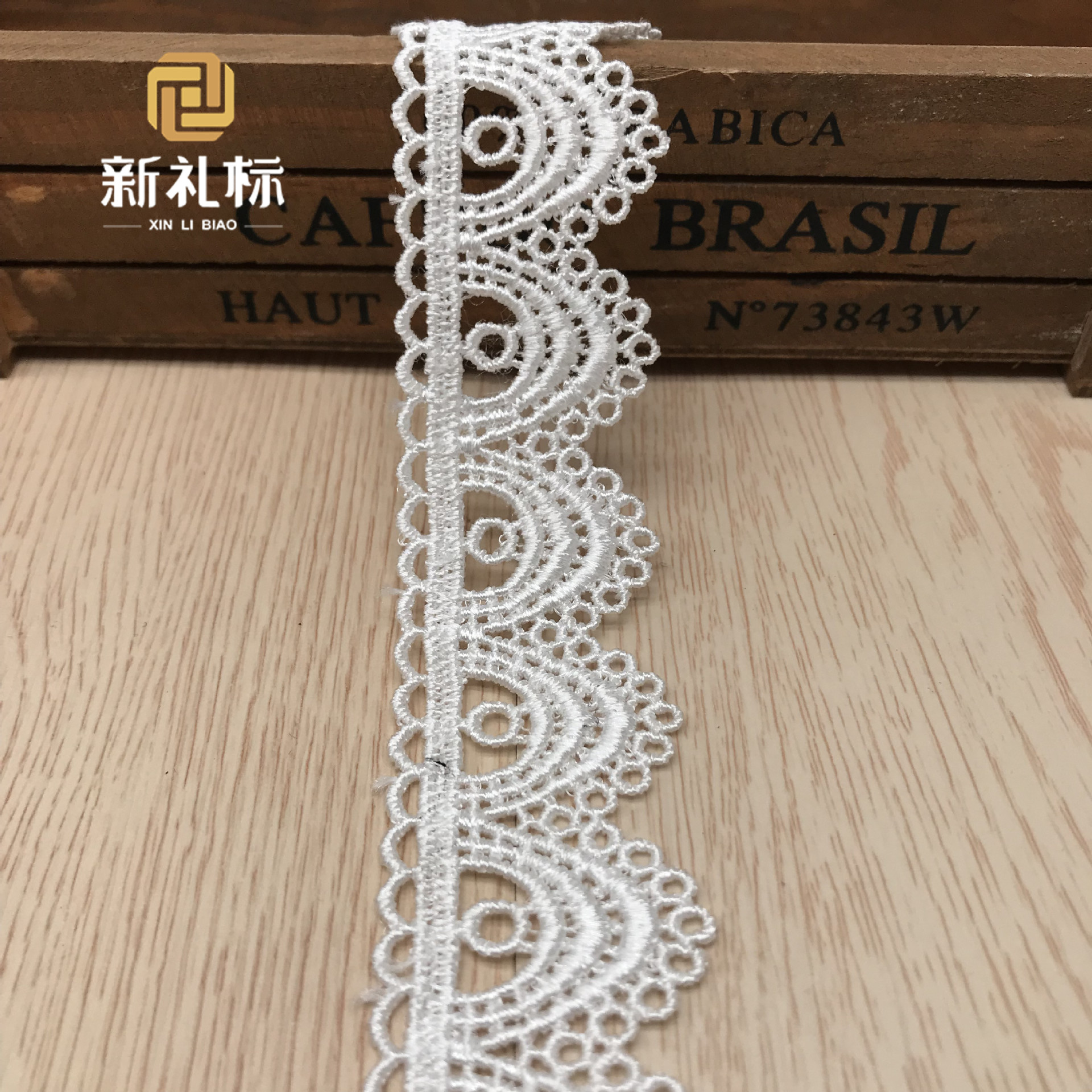 服装辅料DIY 现货供应 单边山峰涤光条码 蕾丝 水溶花边