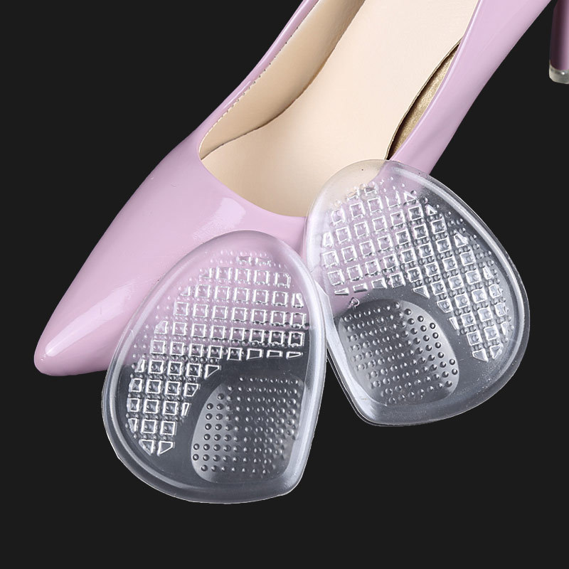 Thickened half-size forefoot pads, high heel insoles, ladies' foot guards, half-pad GEL massage pads, anti-slip transparent color