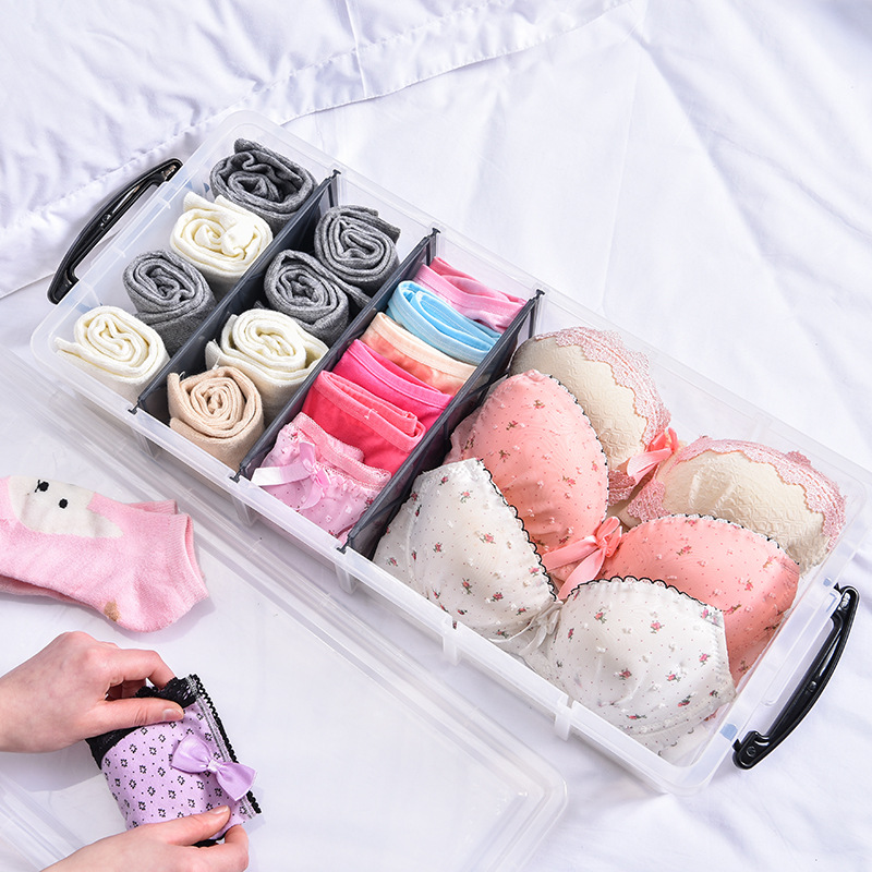 Separated storage box, separated storage box, transparent underwear storage box, multi-functional underwear and socks storage and organization box
