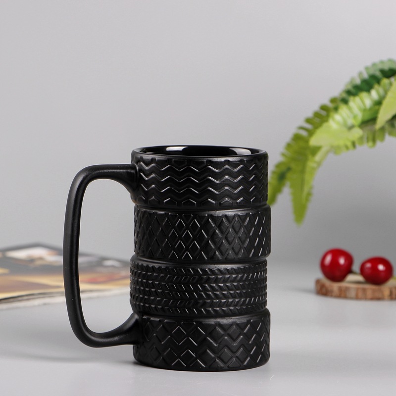 Creative Tire Cup Large Capacity Ceramic Cup New Strange Mug Ceramic Office Cup Can Logo