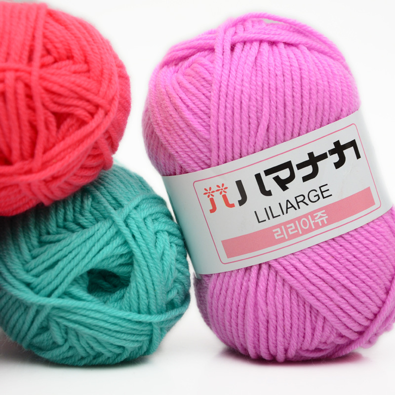4 strands of milk cotton thread, doll thread, Korean cotton, baby and children's wool thread, crochet thread, hand-knitted thread details Picture